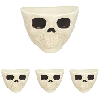 Boland 72394 - Schüssel Skull, Dekoration für Halloween und Karneval, Totenkopf Schale für Süßes und Saures (Packung mit 4)
