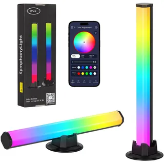 Todeco LED Lightbar, RGB Ambient Lampe mit Multi-Modi, Gaming Lampe funktioniert RGB Ambient Smart Sync mit Musik und APP Control Steuerung für Gaming, Deko, PC, TV, Raumdekoration