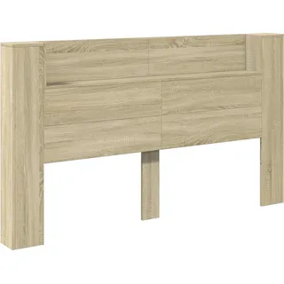 vidaXL Kopfteil-Schrank mit LED mit Regal Sonoma 180 x 16,5 x 103,5 cm - Hellbraun