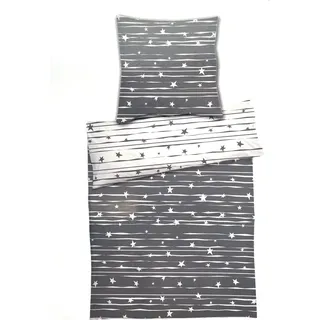 heimtexland ® Bettwäsche Set 80x80 200x135 aus kuschelig weichem Microfaser Fleece Allergiker Bettbezug Typ785 Sterne