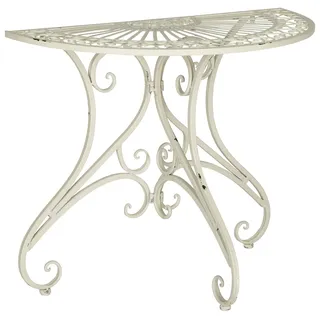 Safavieh Modern Metall Outdoor-Akzenttisch, Antikes Weiß