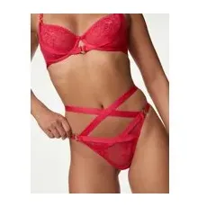 Womens Boutique Tanga mit Spitze „Lucia“ - Bright Red, Bright Red, UK 10 (EU 38)