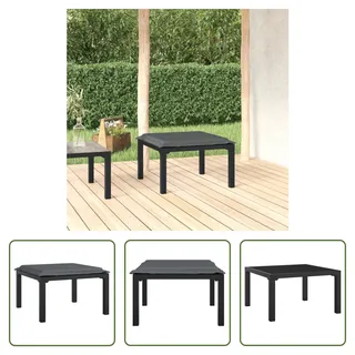 The Living Store Gartenhocker mit Kissen Schwarz und Grau Poly Rattan - Schwarz