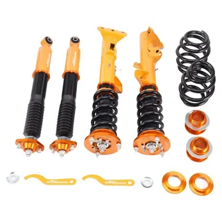 Gewindefahrwerk-Kit, einstellbarer Höhenbereich von 1-2 Zoll, 30 Stufen der Dämpfungsanpassung, hochfeste Stahlkonstruktion, direkte Bolt-on-Installation, kompatibel mit 3er Serie Limousine (1990-1998)