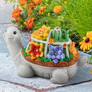 Grovind Solar Garten Statue Clearance Schildkröte Statuen Gartendeko für Draußen, Niedliche Schildkröte Figuren mit LED Lichter Solar Ornamente Herbstdeko für Patio Hof Weihnachten Geschenke