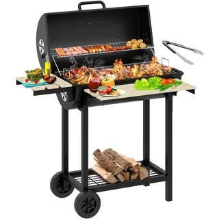 YITAHOME L Holzkohlegrill BBQ Smoker Grillwagen schwarz