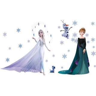 Kibi 2PCS Wandtattoo Frozen Wandtattoo Eiskönigin (Frozen) Elsa und Anna Wandsticker Frozen Disney für Kinderzimmer Living Room Removable Prinzessin Elsa Anna Wandtattoo Kinderzimmer Frozen Olaf