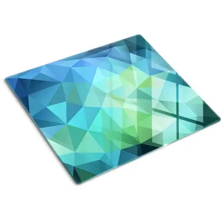 Tulup Glasplatte 60x52 cm Abstrakt , Blau , Glas , 60x0.4x52 cm , Küchen, Küchenelektrogeräte, Herde, Herdabdeckplatten