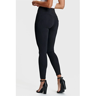 Leggings FREDDY "WRUP2 SUPERSKINNY", Damen, Gr. XS (34), N-Gr, schwarz, Obermaterial: 81% Baumwolle, 19% Elasthan, skinny fit lang, Hosen Leggings, mit Push-up Effekt