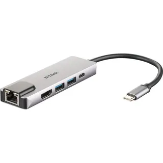 D-Link DUB-M520 USB-C Hub 5 Ports), - Silver