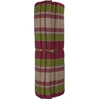 Fine Asianliving Thaimatte Rollbar Kapokfüllung 200x100x4.5cm Burgundergrün Thai Kissen Meditation Matte Matratze Kapok 301-C09 - Braun