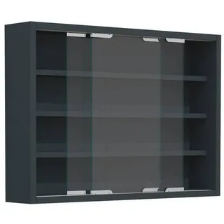 Mid.you Hängevitrine , Anthrazit , Holzwerkstoff , 3 Fächer , 57x40x10 cm , hängend , Wohnzimmer, Wohnwände, Hängeelemente