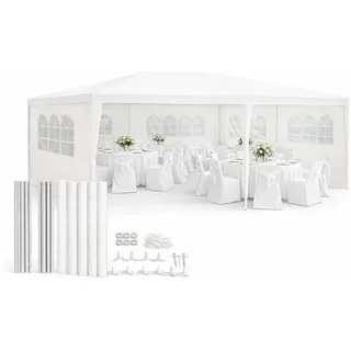 Kinzo Pavillon 3 x 6 m inkl. 6 Seitenteile Weiß