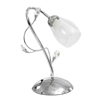 Kristall-Tischleuchte , Chromfarben , Metall, Glas , rund , 20x30x20 cm , Eec , transportabel , Lampen & Leuchten, Innenbeleuchtung, Tischlampen, Tischlampen