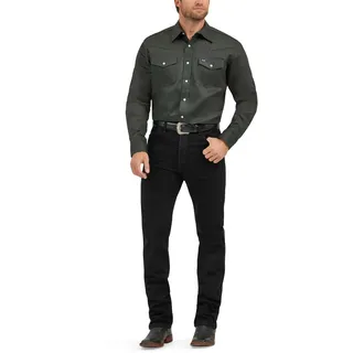 Wrangler Herren Western-Arbeitshemd Firm Finish - Grün (Black Forest Green) - X-Large