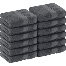 Utopia Towels - Luxus Waschlappen Set aus 100% Baumwolle, 30 x 30 cm Seiftücher (Grau)