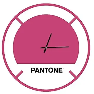 Homemania Runde Wanduhr für Wohnzimmer, Küche, Büro, Rosa, Weiß, Schwarz, Metall, 40 x 0,15 x 40 cm, Maße: L 40 x P0,15 x A40 cm, 1 kg