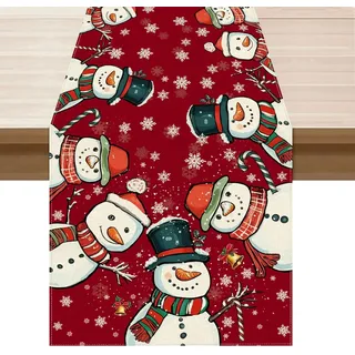 Tischläufer Weihnachten Rot 40x140cm, Weihnachtsdeko Weihnachten Deko, Tisch Läufer Weihnachtsdeko, Weihnachtstischläufer Modern Rot, Winter Christmas Küche Tisch Dekoration Drinnen Urlaub Party Dekor