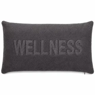 Brandsseller Badewannenkissen 40x20 cm – Wellness Nackenkissen mit Saugnäpfen für die Badewanne, weich gepolstert, waschbar mit Reißverschluss – Anthrazit