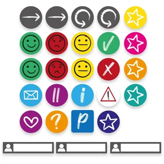 Magstick Whiteboard Zubehör Magnete Doodle I 27 Stück I DIN A4 Bogen I Magnettafel, Whiteboard, Pinnwand I mag287