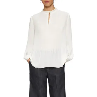 s.Oliver Plissierte Bluse aus Crêpe mit Stehkragen