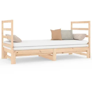 vidaXL Tagesbett Ausziehbar 2x(90x190) cm Massivholz Kiefer - Braun