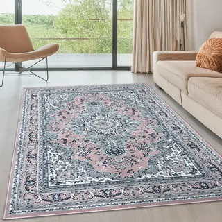 Teppich OTTO HOME "Oriental, Made in Belgium" Gr. 3, rosa, B:120cm H:7mm L:170cm, Kunstfaser, Teppiche, Teppich, Orient-Optik, mit Bordüre, Teppich, Kurzflor, Weich, Kundenliebling