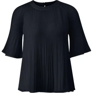 s.Oliver BLACK LABEL Chiffonbluse, mit Plisseefalten, blau