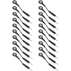 20 Stück Snap Elektrodenkabel für TENS Gerät, Elektrodenkabel (5cm Länge) Schwarz