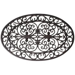 Esschert Design Gummi Fußmatte oval 70x46cm, RB05, Gummi, 70x44x1,5 -, schwarz