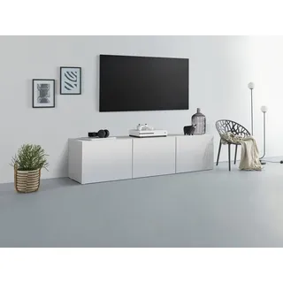 borchardt Möbel Lowboard BORCHARDT MÖBEL "Sophia, TV-Schrank mit 3 Türen, hängend oder stehend", weiß (weiß matt), B:139cm H:35cm T:35cm, Spanplatte, Sideboards, Lowboard, Modernes TV-Board, Breite 139 cm, 3-türig