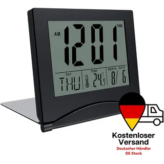 MMobiel LCD Reisewecker schwarz