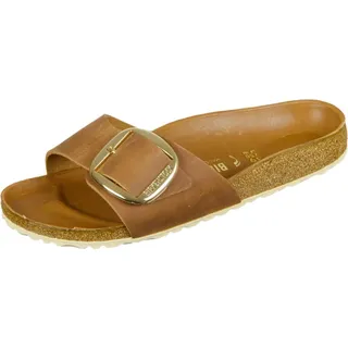 Birkenstock Damen. 1006525 Ledersandalen Madrid Big Buckle braun (38), Wohnung, Keine, Lässig