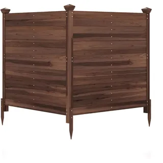 FANTASK Gartenzaun, freistehender Steckzaun, 119 x 119 cm (Braun) | Sichtschutzzaun mit Pfählen, Sichtschutz für Mülleimer & Klimaanlagen, dekorativer Sichtschutzzaun für Garten, Terrasse