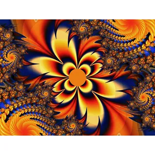 Papermoon Fototapete »Abstrakte Verdrehen von Blumen«, bunt