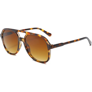 Long Keeper Retro Piloten Sonnenbrille Pilotenbrille Herren Damen Klassisch 70er Vintage Sonnenbrille Pilot Nachtfahrbrille Unisex mit UV400 Schutz