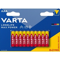 VARTA Longlife Max Power AAA 10 Pack (8+2)