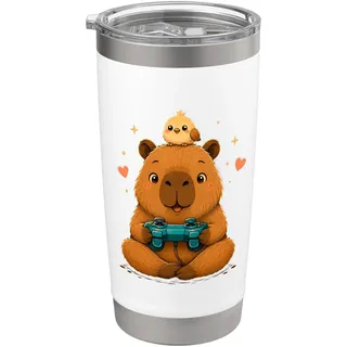 Netter Gaming-Capybara-Kawaii-Spieler Animal Capybara-Spieler Doppelwandiger Edelstahl-Thermobecher