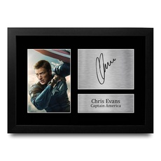 HWC Trading Chris Evans A4 Gerahmte Signiert Gedruckt Autogramme Bild Druck-Fotoanzeige Geschenk Für Captain America The Avengers Filmfans