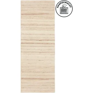 THEKO Läufer "Janne, Berber Teppich, reine Wolle, meliert, handgearbeitet" rechteckig 20 mm Höhe handgetuftet, Wohnzimmer, Schlafzimmer, Flur, Teppich-Läufer, Brücke, natur beige