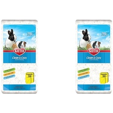 Kaytee Superpet, Clean & Cozy Streu für kleine Haustiere wie Mäuse, Rennmäuse, Nagetiere, Hamster, Kaninchen, besonders saugfähige Papierstreu, 99,9% staubfrei, Weiß, 24.6L (Packung mit 2)