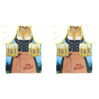 WIDMANN - Schürze Bayerische Frau, Accessoire, Bierfest, Volksfest, Karneval, Mottoparty (Packung mit 2)