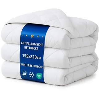 Bettdecke 155 x 220 Steppdecken Schlafdecke – Winterdecke warm für Allergiker Steppbettdecke hypoallergen
