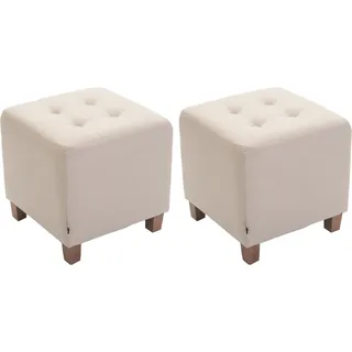 2er Set Sitzhocker Pharao, Farbe:creme - Silber