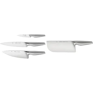 WMF Chef's Edition Messerset 3teilig & Chef's Edition Chinesisches Kochmesser 31,5 cm, Made in Germany, Messer geschmiedet, Performance Cut, Spezialklingenstahl, Holzbox, Klinge 20 cm