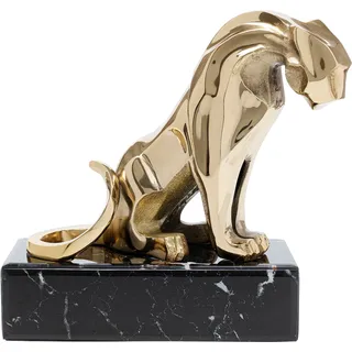 Kare Design "Deko Figur Lion on Marble 34cm", goldfarben