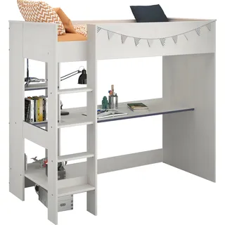 Parisot Hochbett Smoozy 90 x 200 cm Kiefer massiv weiß