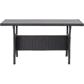 vidaXL Gartentisch Schwarz 120x70x66 cm Poly Rattan - Schwarz