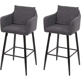 MCW Barhocker H93 2er-Set 2er Set  Stoff/Textil Dunkelgrau