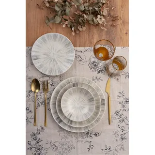 Elegant 24-Piece Dinner Set, 100% Porcelain | Includes Service Plates, Bowls & Dessert Plates | Dishwasher & Microwave Safe | Perfect for Any Occasion
